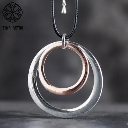 Chokers Necklace Alloy Rope Chains Around the Neck 2021 Costume Jewelry Round Circle Pendants Decoration Suspension Accessories