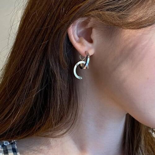 Besimpol Korean Style 925 Sterling Silver Stud Earrings Double Assorted Colors Earrings For Women Fine Jewelry High-class Gifts