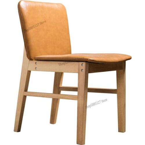 Nordic Solid Wood Dining Chair Retro Distressed Home Leisure Chair Restaurant Cafe Simple Chair