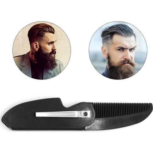 1 Pc Folding Pocket Clip Hair Mustache Beard Comb for Men