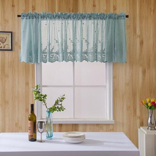 Modern Lace Jacquard Window Curtain Valance Lace Hem Coffee Short Curtain for Kitchen Cabinet Door Bedroom Home Decor штора