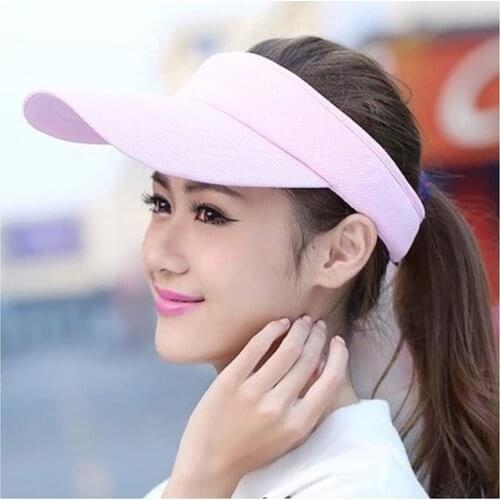 Spring Summer Sports Sun Hat Men Women Adjustable Cotton Visor UV Protection Top Empty Tennis Golf Running Sunscreen Beach Cap