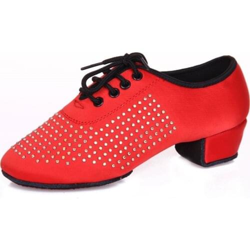 Dance Shoes For Women Children Latin Dance Sports Acrobatics Shoe Just Soft Bottomdance Ballroom Satin Canvas Women Shoes Drill