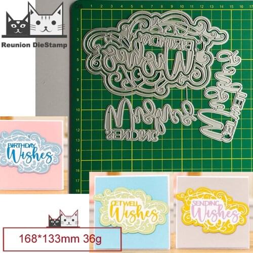 Reunion Sending Birthday Wishes Metal Cutting Dies Scrapbooking New 2021 Card Stencil Cut Die for DIY Card Crafts Handmade