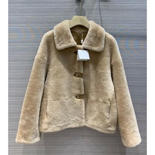 Real Fur Women Coat Natural Double-Faced Fur Sheepskin And Fur Outwear Winter Merino Sheep Fur Warm Thick Real Fur H1026
