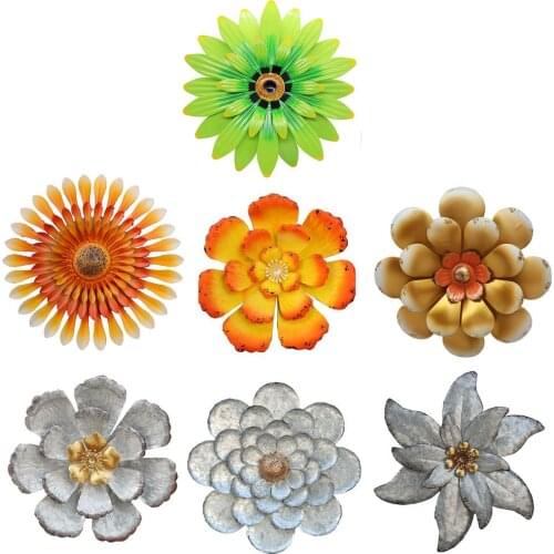 13 Inch Nordic Metal Sunflower Wall Art Decor Metal Floral Wall Decor Indoor Outdoor Home Garden Yard Christmas Decor