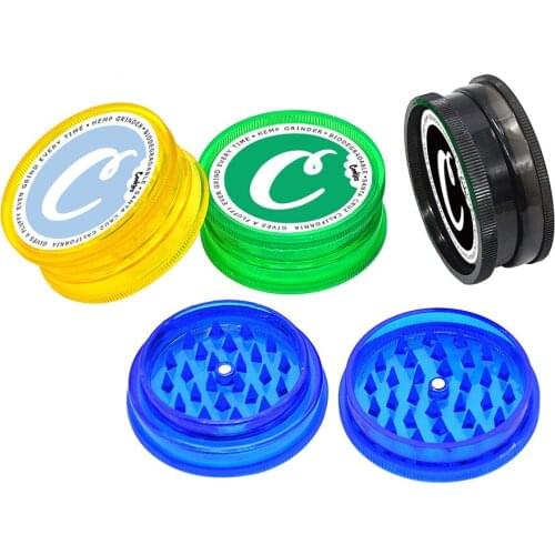 5PCS/lot Pack 2 Layer 63MM Plastic Herb Grinder Round Shape Herb Grinder Tobacco Spice Crusher Smoking Accessories Hand Muller