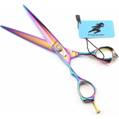 7.5inch Left Hand Rainbow Pet Dog Grooming Scissors JP440C with scissor case