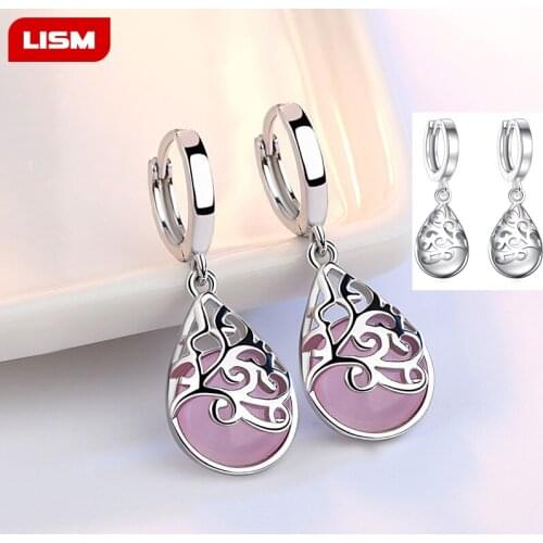 925 Sterling Silver Moonlight Opal Tears Totem Drop Earrings Gift oorbellen boucle d'oreille femmes