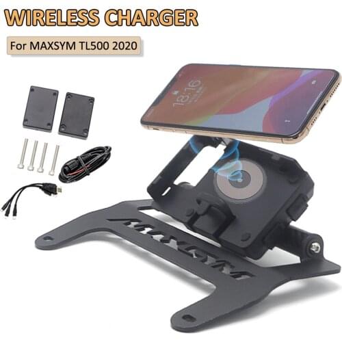 Motorcycle Accessories Front Phone Stand Holder Wireless Charging Navigaton Plate Bracket For SYM MAXSYM TL 500 TL500 2020
