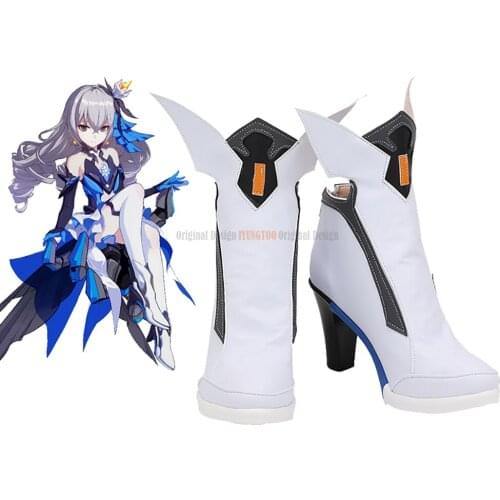 Honkai Impact 3rd Bronya Zaychik Cosplay Boots White Leather Shoes High Heel Custom Made Christmas Halloween