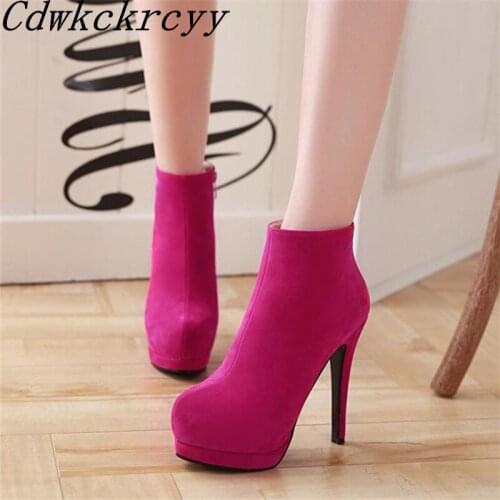 Winter New pattern fashion Round head Simplicity Comfortable Martin Short boots Add wool Keep warm Fine heel Women Boots 34-43