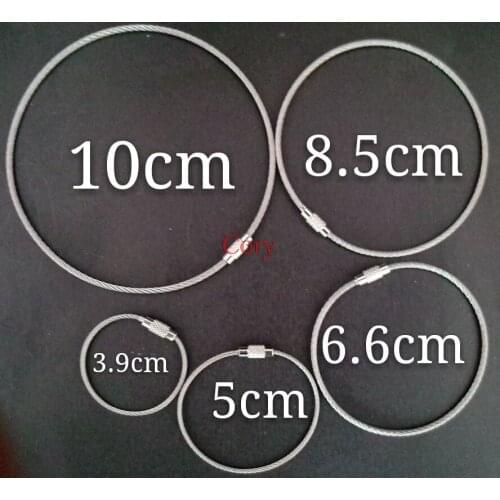Keychain tag Wire rope ring Stainless steel wire cable loop outdoor screw lock gadget ring key keyring circle CZYC