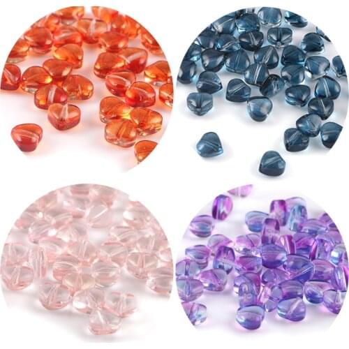 20pcs/lot 6mm Love Heart Shape Czech Glass Lampwork Crystal Spacer Beads for Needlework Jewelry Making Diy Earrings Bracelet