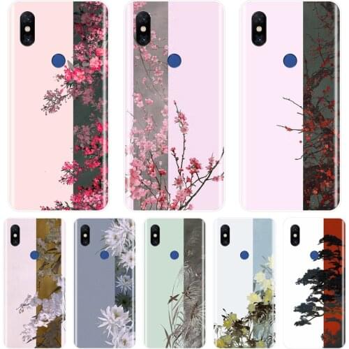 Back Cover For Xiaomi Mi Note Mix 1 2 2S 3 Silicone Soft Chinese Flower China Pink Blue Case For Xiaomi Mi Max 1 2 3 Phone Case