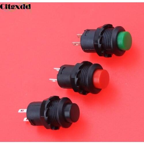 Cltgxdd 1Pcs Lockless switch Self-reset Push Button Switch 2 pin 3A 125 AC 1.5A 250V AC Self Return Momentary Push Button Switch