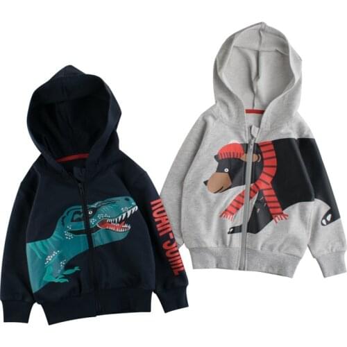 Dinosaur Hoodies Boys Kids Children Coat Cotton New Arrival Autumn and Spring Cartoon Print Toddler Clothing Clothes Jacket