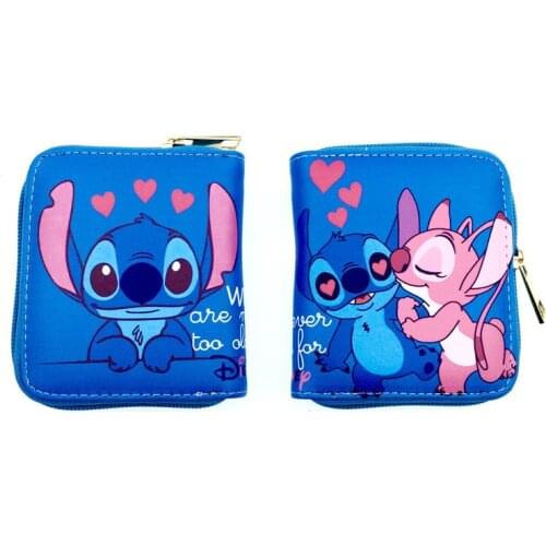 Disney Cartoon Stitch wallet Baby Stitch Short Zipper Coin Purse Student Coin Pouch Card holder