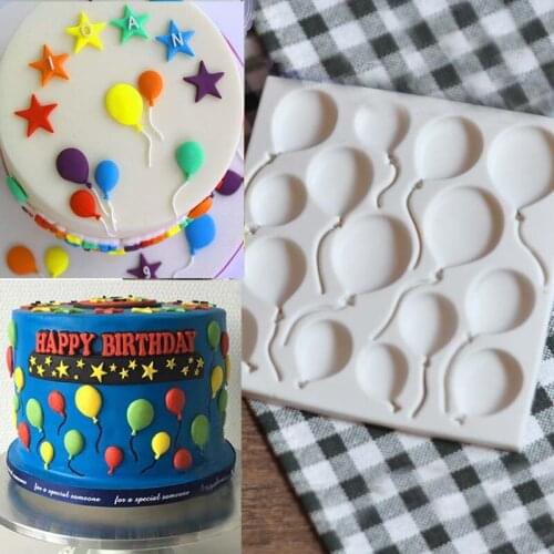 DIY 3D Food-grade Silicone Mold Balloon Birthday Cake Decorating Tool Chocolate Soap Moulds Cupcake Clay Molds