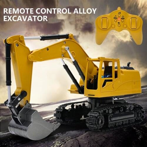8CH Simulation toy RC excavator toys with Musical and light Childrens Boys RC truck Beach toys RC Engineering car tractor