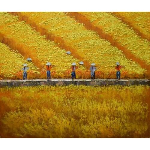 Ultra Low Price Sale 100% Hand Painted Modern Canvas Oil Painting Harvest Landscape Canvas Painting Wall Art Picture HomeDecor