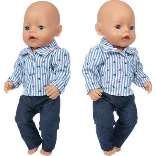 New Cowboy Suit Fit 17inch 43cm Doll Clothes Born Baby Suit For Baby Birthday Festival Gift