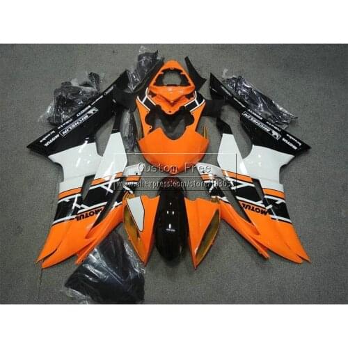 Injection mold fairing kit For YAMAHA YZF R6 2008 2009-2013 2014 white orange black aftermarket YZFR6 08-14 fairings set JL27