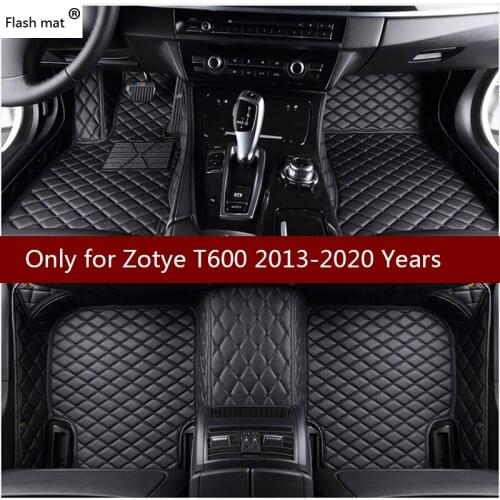 Flash mat leather car floor mats for Zotye T600 2013 2014 2015 2016 2017 2018 Custom auto foot Pads automobile carpet cover
