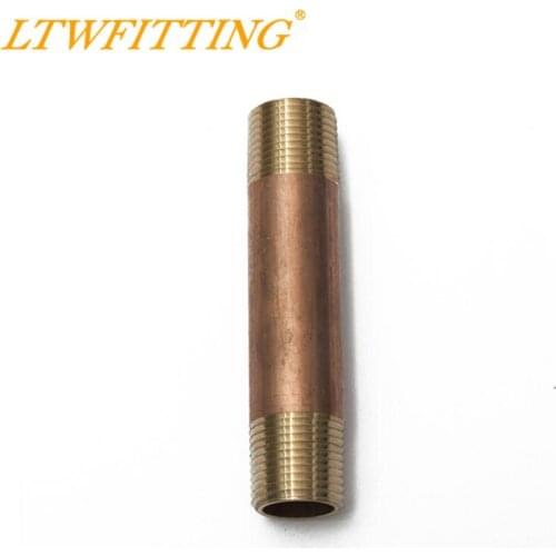 LTWFITTING Brass Pipe 3-1/2" Long Nipple Fitting 3/8 Male NPT Air Water