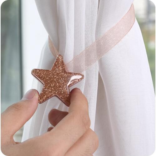 Magnetic New Pentagram Curtain Tie Rope tieback Accessoires Backs Holdbacks Buckle Clips Hook Holder Home Decor Curtain Ring