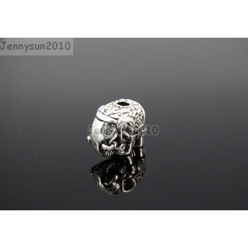 Solid Metal Vintage Tibetan Silver Elephant Bracelet Necklace Connector Charm Beads 50Pcs/Pack