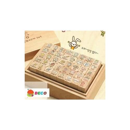 Cute cat and rabbit wooden stamp gift set Cartoon stamps school DIY zakka kawaii stationery school supplies(ss-1507)