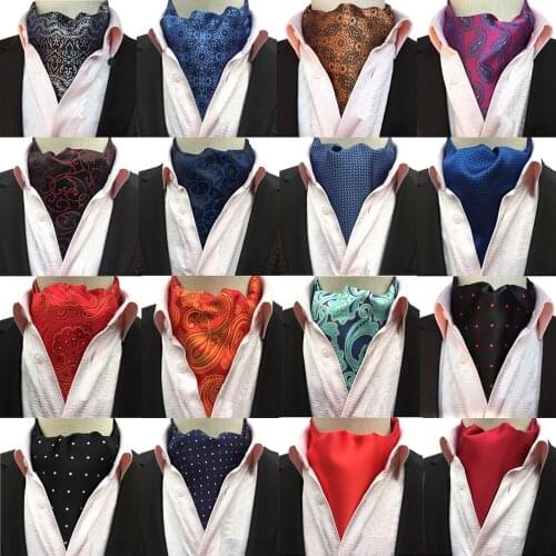 Men Floral Paisley Polka Dots Cravat Ascot Wedding Party Business Tie BWTHZ0304