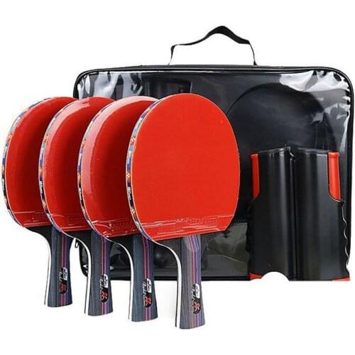 Professional Table Tennis Racket Set Ping Pong Racket Bat With Table Tennis Net Storage Bag For Beginners Adult Club Training