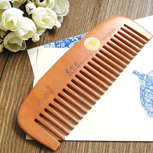 Natural Peach Wood Combs Wide Teeth 16cm long Head Massage Hair Care Wooden Styling Tools Hairbrush Beauty Accessories Hair Comb