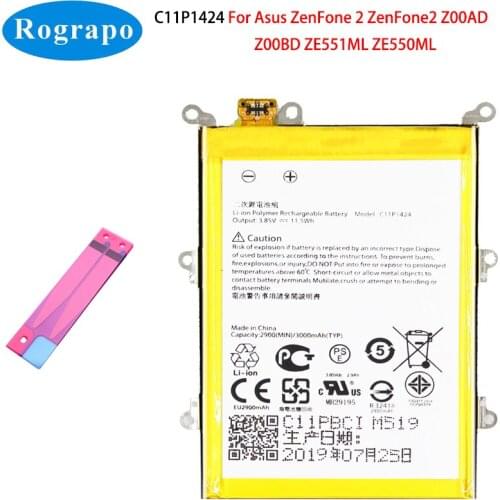 100% New C11P1424 Mobile Phone Replacement Battery For ASUS Zenfone2 Zenfone 2 ZE550 ML Z008D ZE550ML ZE551ML Z00AD Z00ADB Z00A