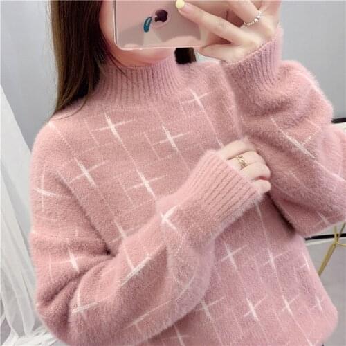 New Arrival High Quality Turtleneck Winter 2019 Knitted Sweater Women Pullover Casual Orange Sweater Loose Female Jumpers PYF061