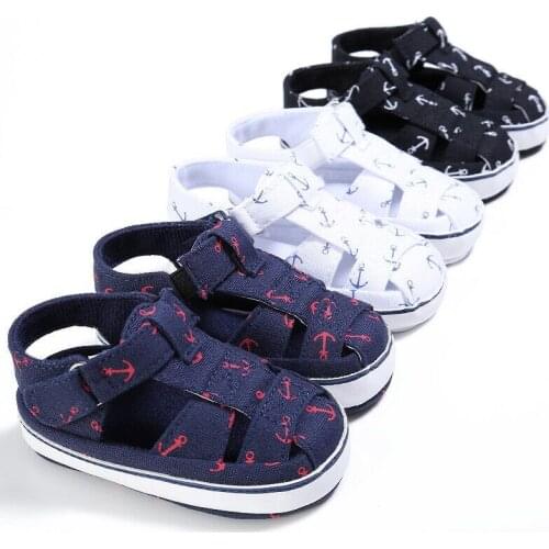 Dropshipping Newborn Baby Girls Boys Anchor Infants Summer Crib Sole Shoes Prewalker