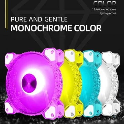 COOLMOON Case Fan Exquisite Noiseless 12cm PWM Temperature Control ARGB Cooler Fan for PC Case