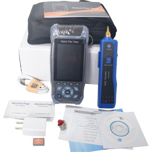 Pro mini OTDR Fiber Optic Reflectometer 1310 1550nm with VFL OLS OPM Event Map 24dB for 64km Fiber Cable