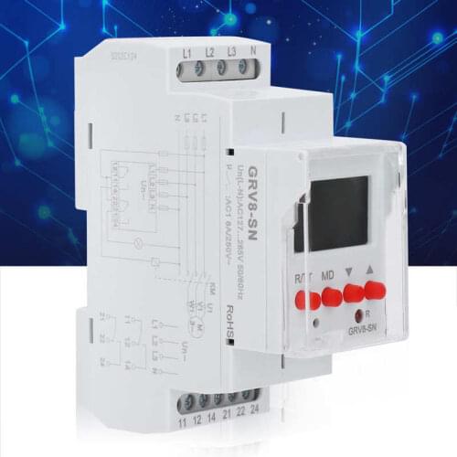 AC 70V-400V 3 Phase Display Voltage Relay Power Surge Protector With LED Indication For GRV8-SN 45Hz-65Hz Voltage Protector