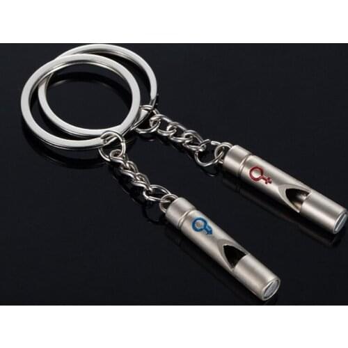 Silver Whistle Key Chains Creative Exquisite Casual Stereo Car Key Ring Couple Lover Bag Accessories Decoration Souvenirs