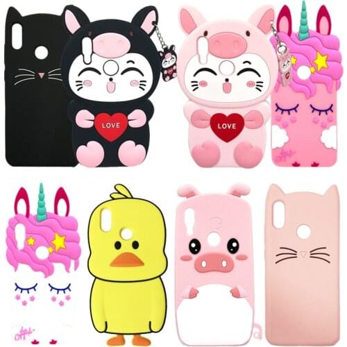 For Xiaomi Redmi Note 7 Silicone Case For Xiomi Redmi Note7 Note 7 Pro Cover 3D Cute Cartoon Unicorn Piglet Duck Cat Phone Cases