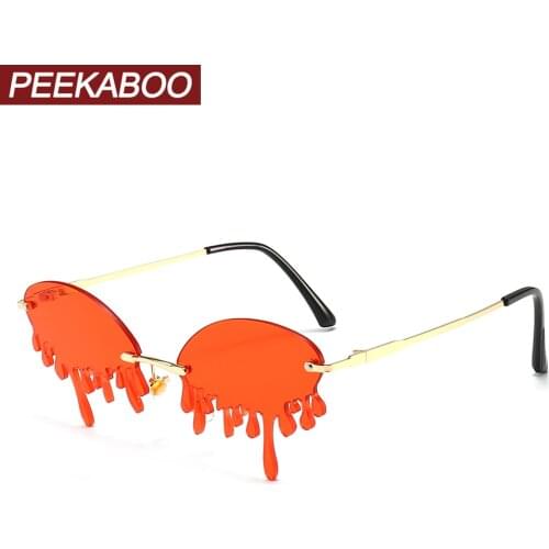 Peekaboo fashion vintage sunglasses funny women tear shape male sun glasses party beach 2020 summer metal candy color red yellow