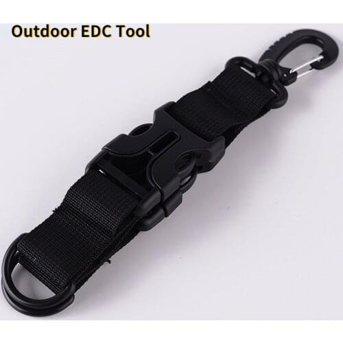 Outdoor Multifunctional Carabiner Tactical Nylon Webbing Backpack Hanging Buckle D-shaped Hanging Ring Keychain EDC Tool