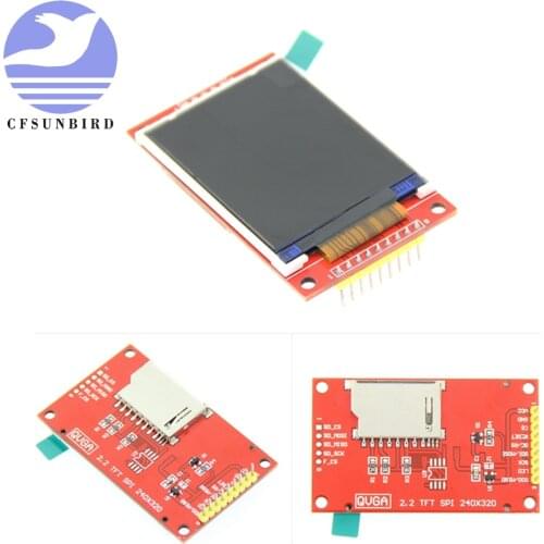 Smart Electronics 2.2 Inch 240*320 Dots SPI TFT LCD Serial Port Module Display ILI9341 5V / 3.3V 2.2'' 240x320 for Arduino Diy