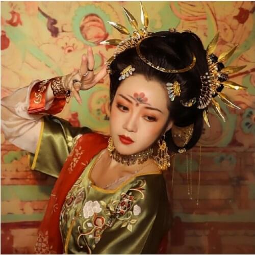 African Egypt Gold Metal Hair Clips Flower Leaf Hairpins For Women Girls Vintage Wedding Headdress Party Hair Accessories