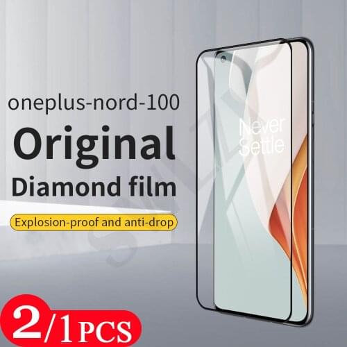 2/1Pcs Full cover for oneplus Nord N10 N100 9 9E 9R 8 pro 8T plus 7 7T 6 tempered glass phone screen protector protective film