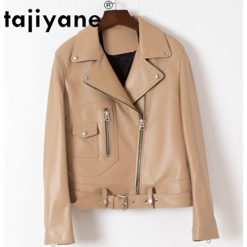 Clothes Leather Real for Women Ladies Genuine Sheepskin Jackets Spring Autumn Black Jacket Biker Femme Veste TN1997