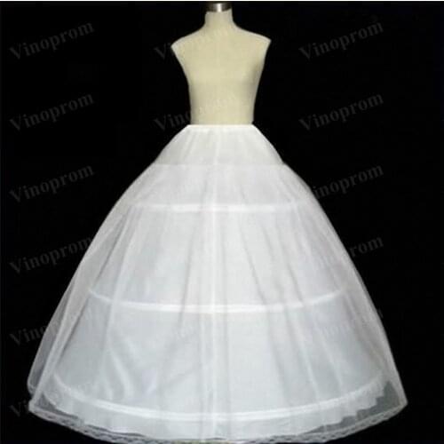 Hot Sale 3 Hoops Ball Gown Bone Full Crinoline Petticoats For Wedding Dress Wedding Skirt Quinceanera Dress Petticoat